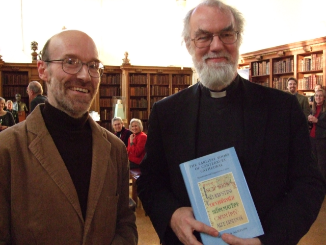 Richard Gameson and Archbishop Rowan Williams at the book launch